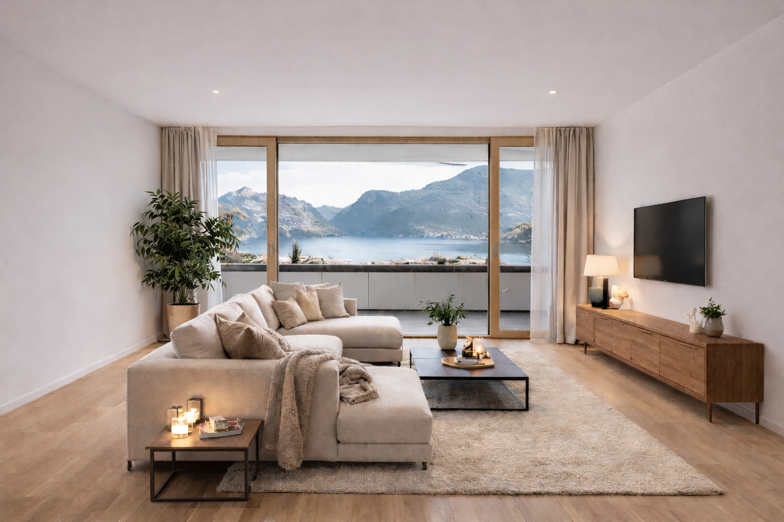 Furnished living room after Homelya design